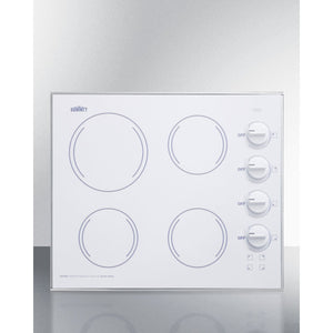 Summit 24" Wide 230V 4-Burner Radiant Cooktop 