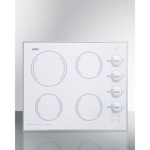 Summit 24" Wide 230V 4-Burner Radiant Cooktop 