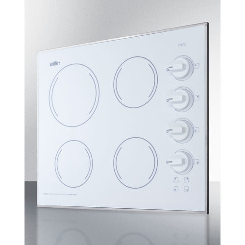 Summit 24" Wide 230V 4-Burner Radiant Cooktop 