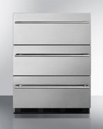 Summit 24" Wide 3-Drawer All-Refrigerator with Thin Handle ADA Compliant