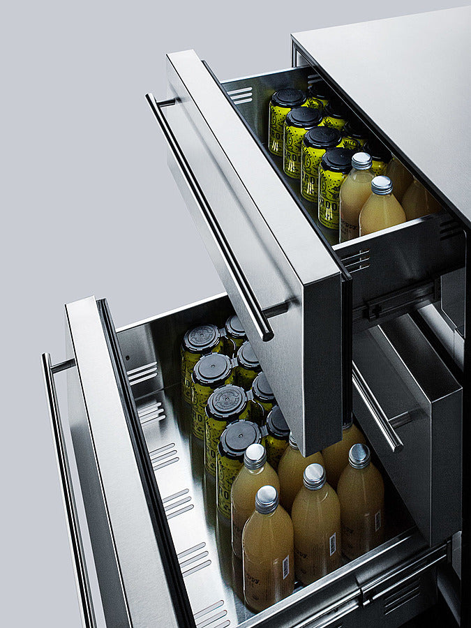 Summit 24" Wide 3-Drawer All-Refrigerator with Thin Handle ADA Compliant