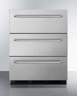 Summit 24" Wide 3-Drawer All-Refrigerator with Towel Bar Handle ADA Compliant