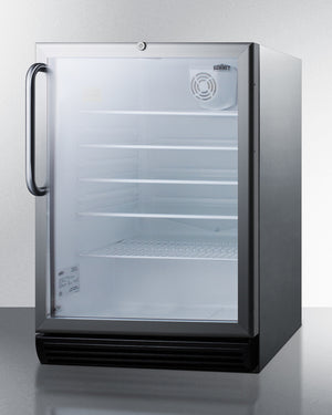 Summit 24" Wide 5.5 Cu.Ft. Built-In Beverage Center with Stainless Steel Cabinet