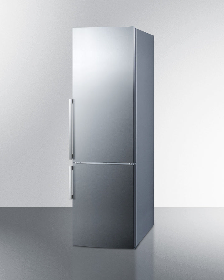 Summit 24" Wide Bottom Freezer Refrigerator in Stainless Steel with Digital Controls