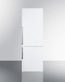 Summit 24" Wide Bottom Freezer Refrigerator in White with Digital Controls