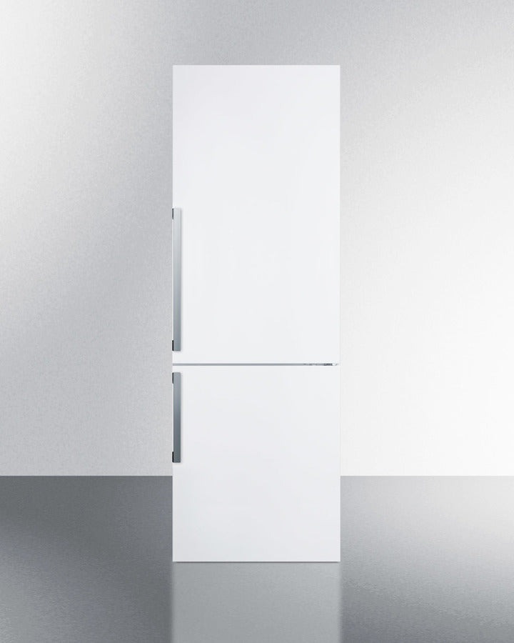Summit 24" Wide Bottom Freezer Refrigerator in White with Digital Controls