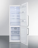 Summit 24" Wide Bottom Freezer Refrigerator in White with Digital Controls