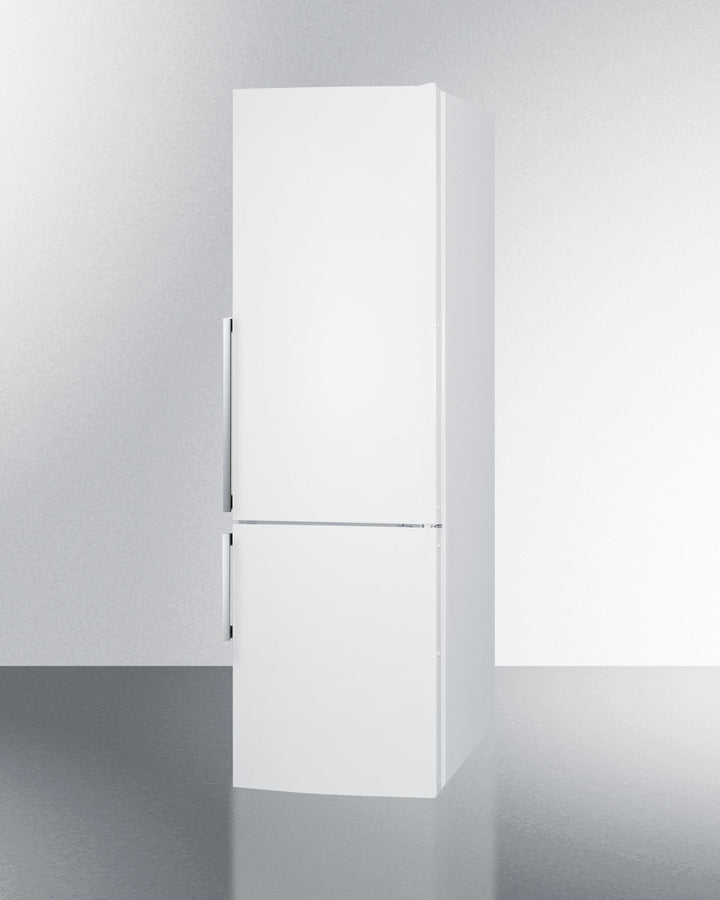 Summit 24" Wide Bottom Freezer Refrigerator in White with Digital Controls