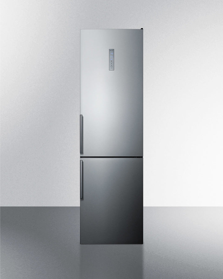 Summit 24" Wide Bottom Freezer Refrigerator with Fingerprint-Resistant Doors