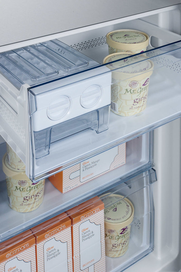 Summit 24" Wide Bottom Freezer Refrigerator with Fingerprint-Resistant Doors