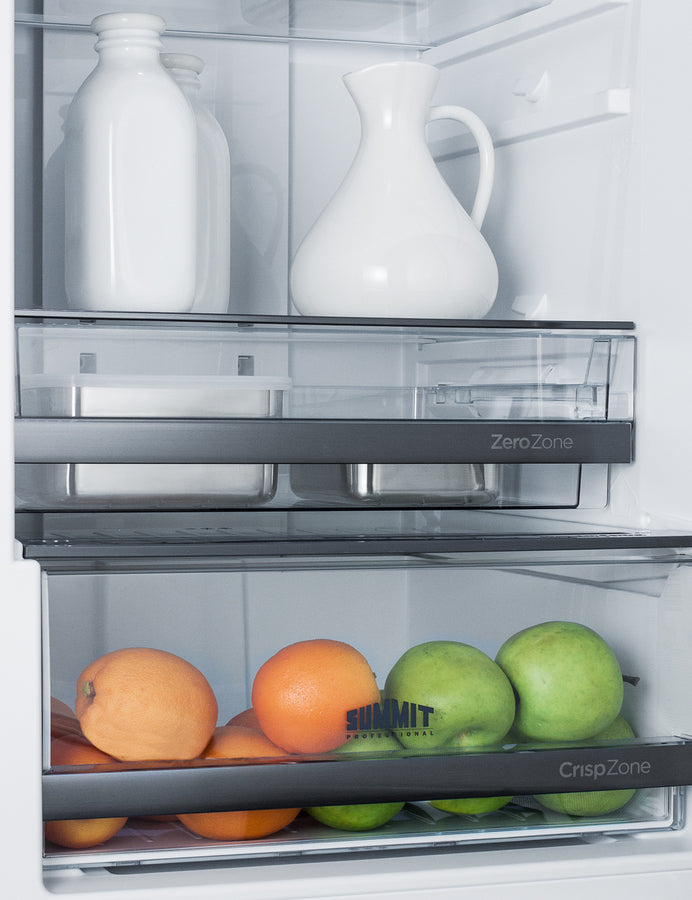 Summit 24" Wide Bottom Freezer Refrigerator With Icemaker