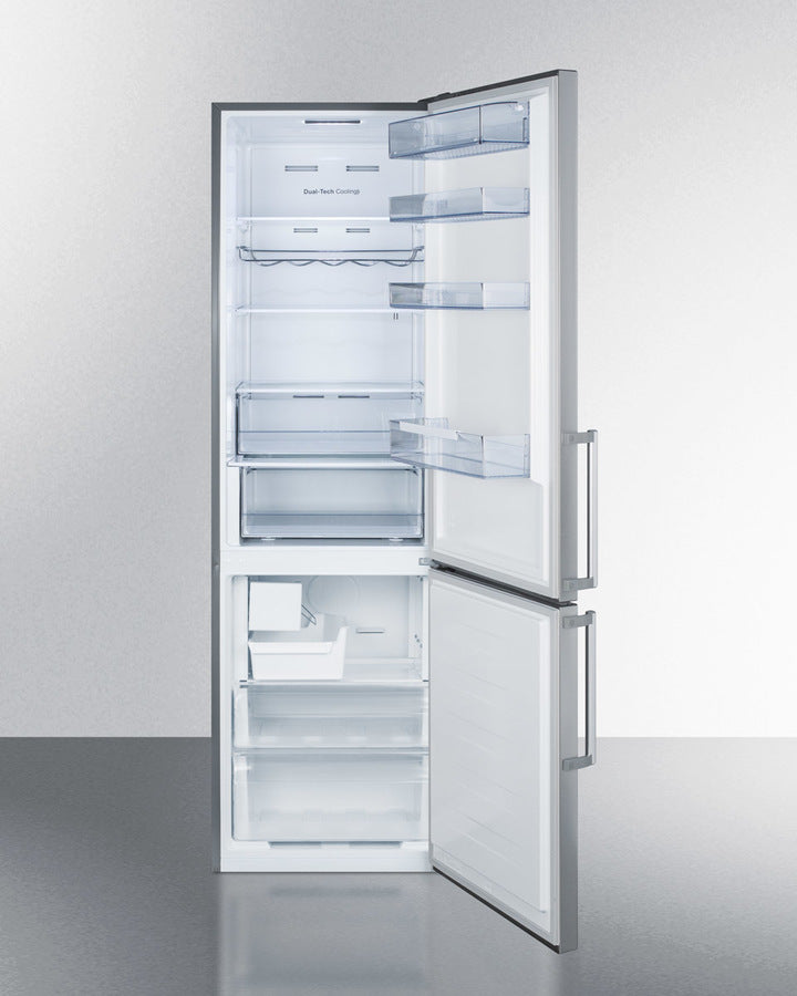 Summit 24" Wide Bottom Freezer Refrigerator With Icemaker