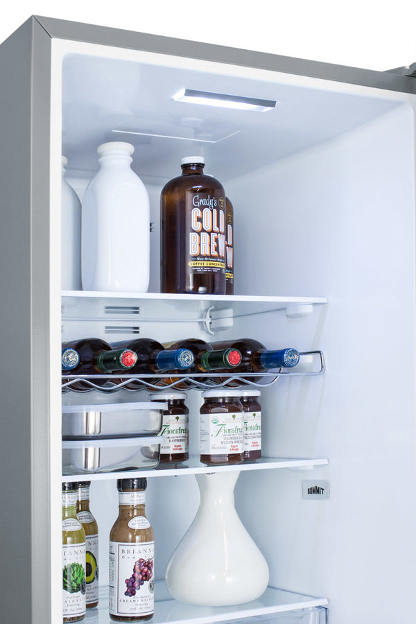 Summit 24" Wide Bottom Freezer Refrigerator With Icemaker