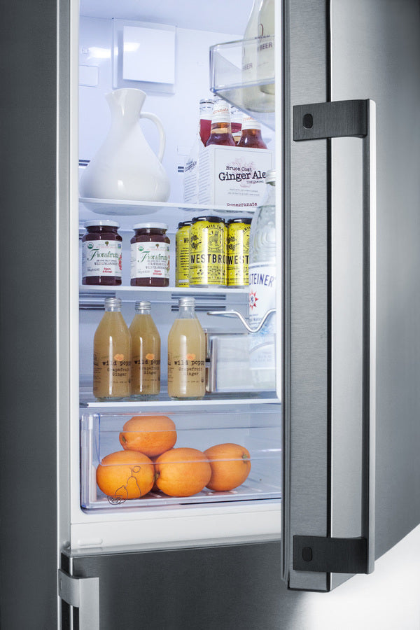 Summit 24" Wide Bottom Freezer Refrigerator With Icemaker