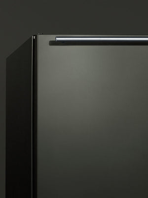 Summit 24" Wide Built-In All-Freezer with Horizontal Handle and Icemaker in Black Stainless Steel
