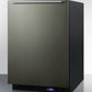 Summit 24" Wide Built-In All-Freezer with Horizontal Handle and Icemaker in Black Stainless Steel