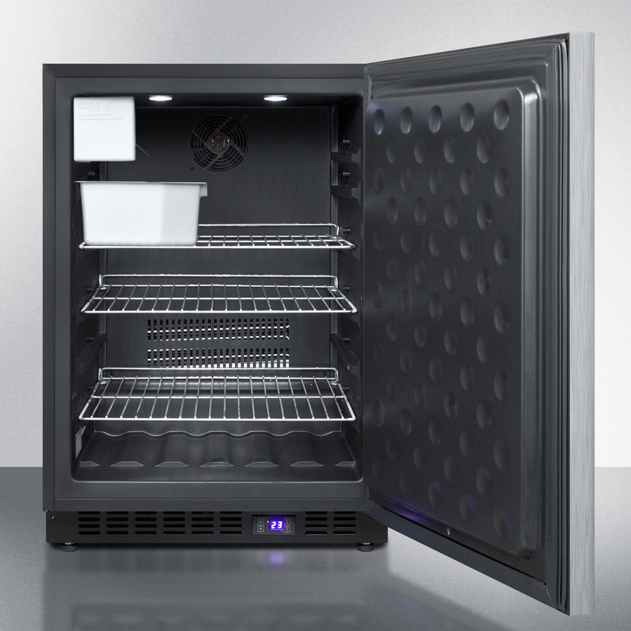 Summit 24" Wide Built-In All-Freezer with Horizontal Handle and Icemaker