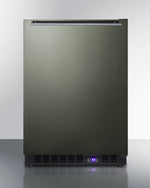 Summit 24" Wide Built-In All-Freezer with Horizontal Handle in Black Stainless Steel