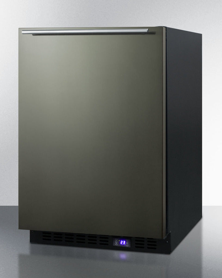 Summit 24" Wide Built-In All-Freezer with Horizontal Handle in Black Stainless Steel