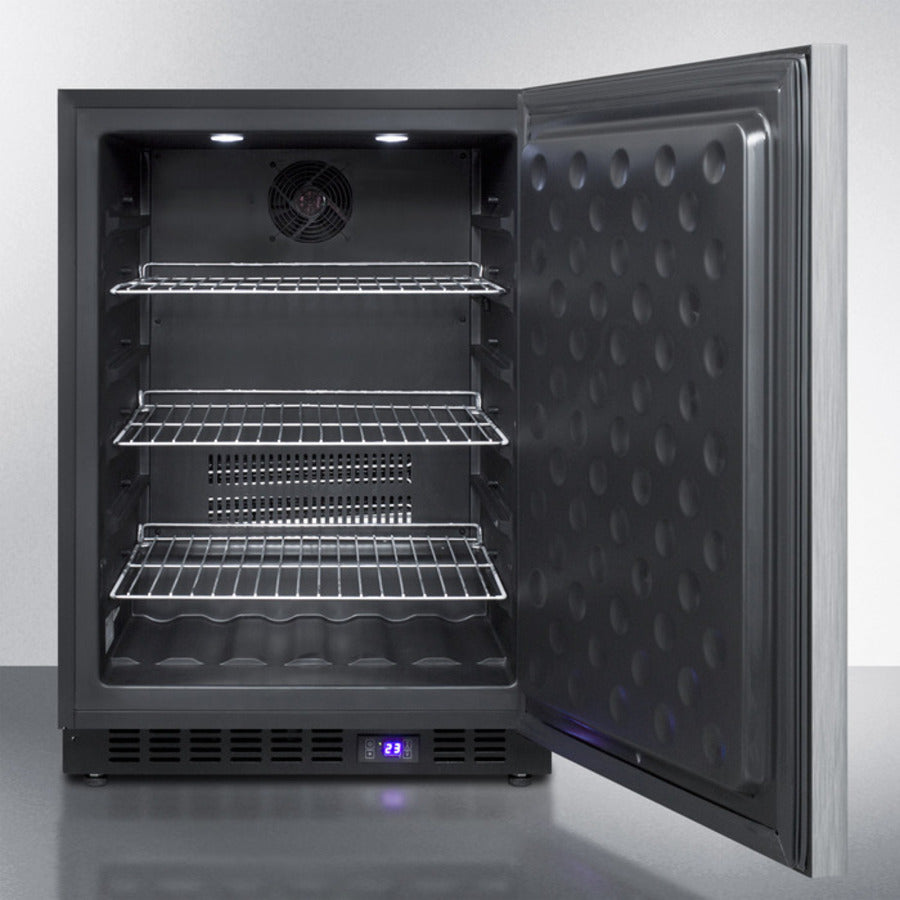 Summit 24" Wide Built-In All-Freezer with Horizontal Handle in Stainless Steel
