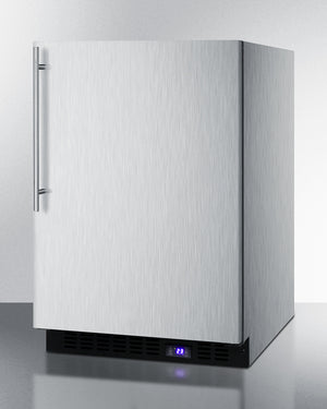 Summit 24" Wide Built-In All-Freezer with Thin Handle and Icemaker in Stainless Steel