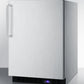 Summit 24" Wide Built-In All-Freezer with Towel Bar Handle and Icemaker in Stainless Steel