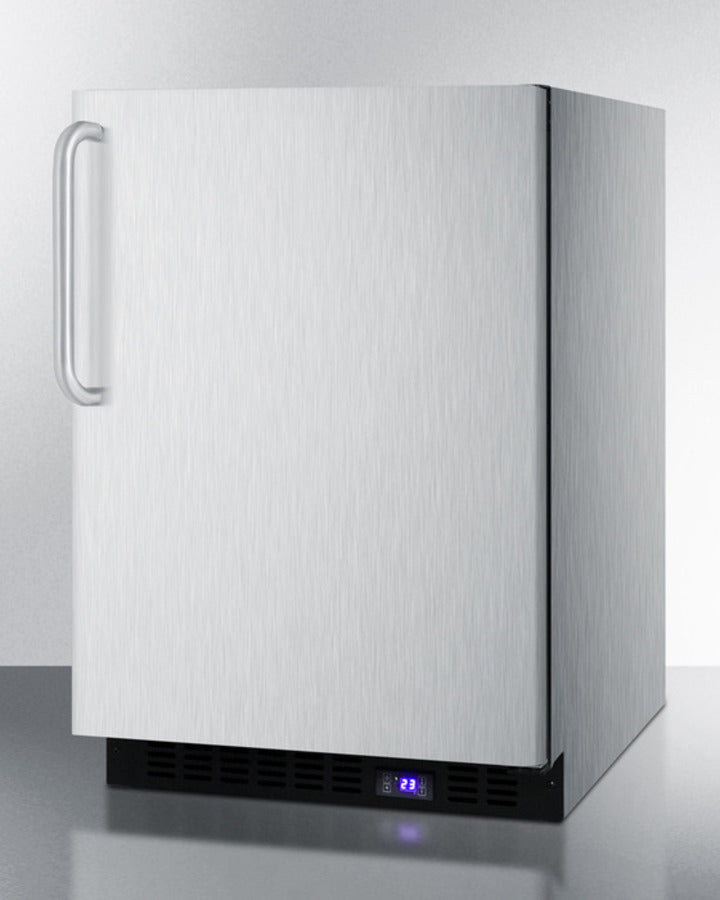 Summit 24" Wide Built-In All-Freezer with Towel Bar Handle in Stainless Steel
