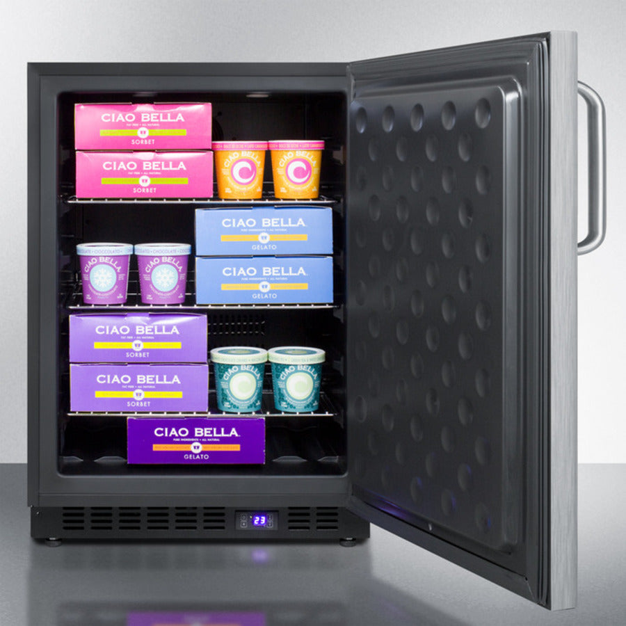 Summit 24" Wide Built-In All-Freezer with Towel Bar Handle