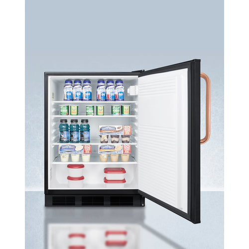 Products Summit 24" Wide Built-In All-Refrigerator with Antimicrobial Pure Copper Handle ADA Compliant