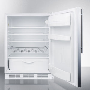 Summit 24" Wide Built-In All-Refrigerator With Thin Handle ADA Compliant