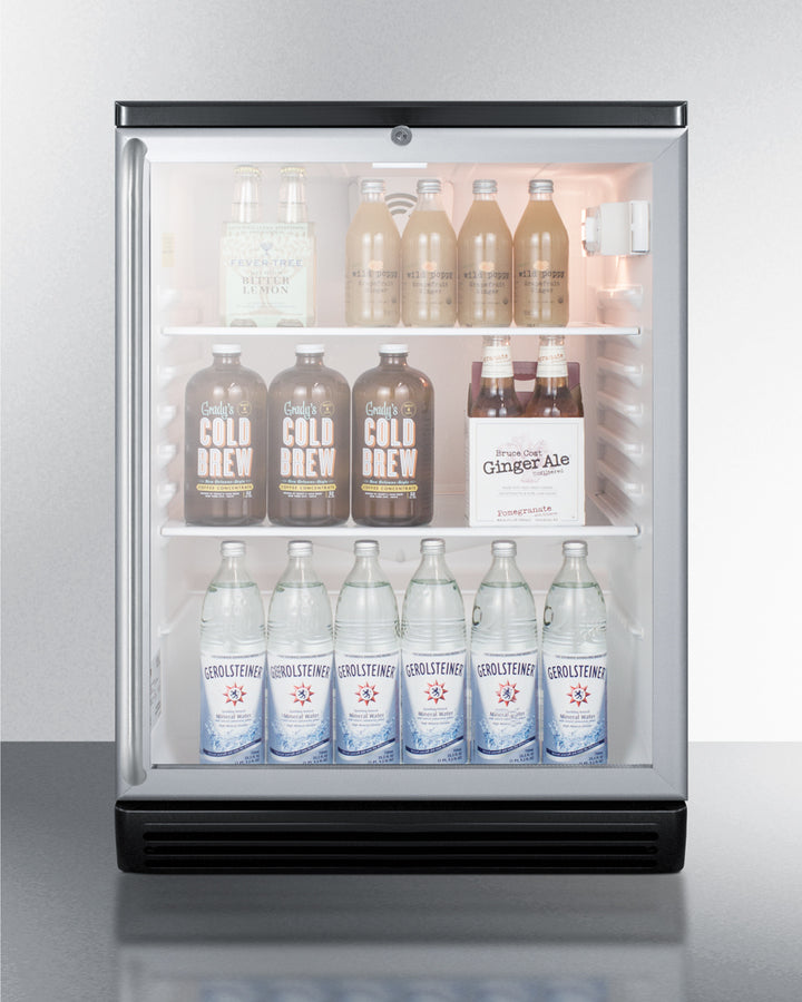 Summit 24" Wide Built-In Beverage Center with Full-Length Towel Bar Handle
