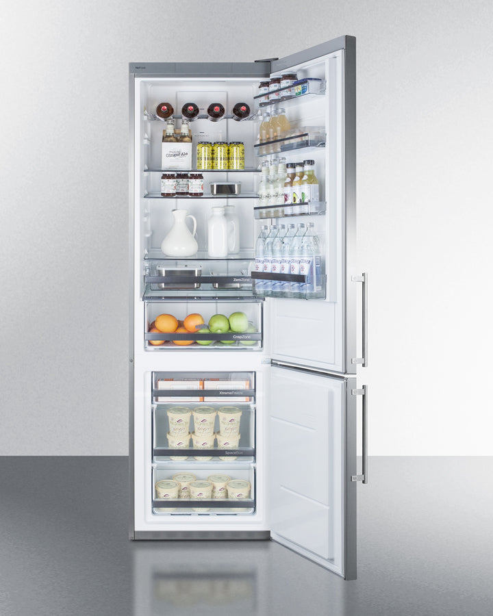 Summit 24" Wide Built-In Bottom Freezer Refrigerator