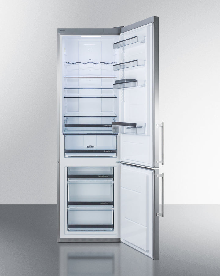 Summit 24" Wide Built-In Bottom Freezer Refrigerator