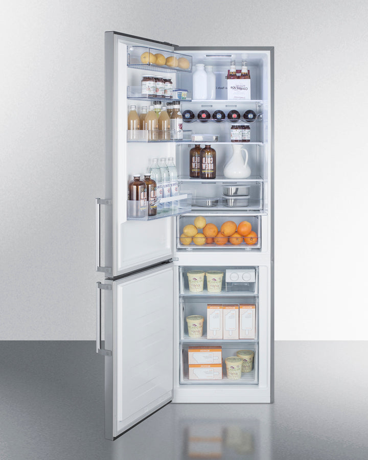 Summit 24" Wide Built-In Bottom Freezer Refrigerator
