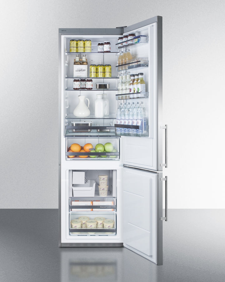 Summit 24" Wide Built-In Bottom Freezer Refrigerator With Icemaker