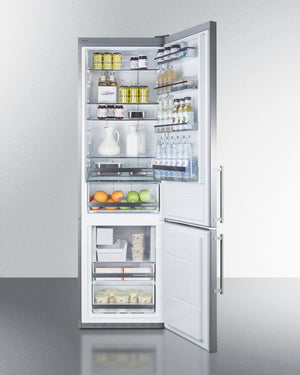 Summit 24" Wide Built-In Bottom Freezer Refrigerator With Icemaker