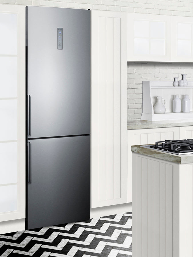 Summit 24" Wide Built-In Bottom Freezer Refrigerator With Icemaker