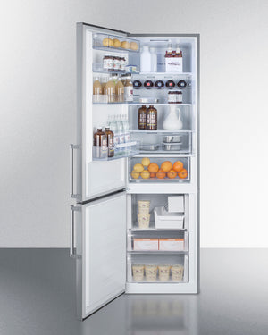 Summit 24" Wide Built-In Bottom Freezer Refrigerator With Icemaker
