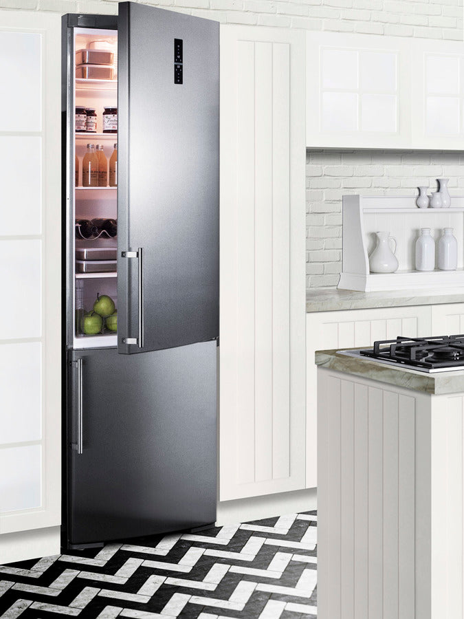 Summit 24" Wide Built-In Bottom Freezer Refrigerator With Icemaker