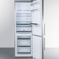 Summit 24" Wide Built-In Bottom Freezer Refrigerator with Stainless Steel Doors and Platinum Cabinet