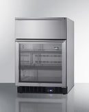 Summit 24" Wide Built-In Commercial Beverage Refrigerator With Top Drawer in Stainless Steel