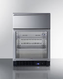 Summit 24" Wide Built-In Commercial Beverage Refrigerator With Top Drawer in Stainless Steel
