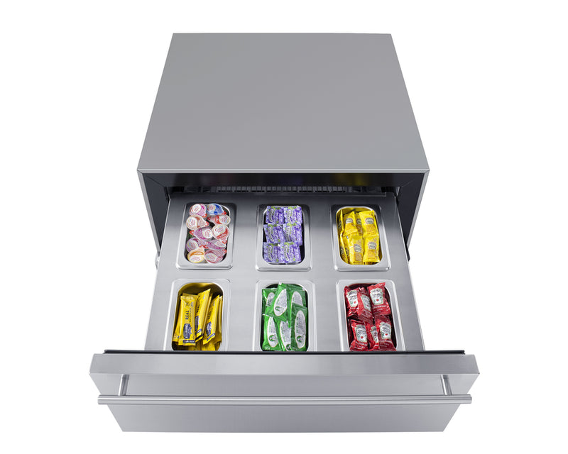 Summit 24" Wide Built-In Commercial Beverage Refrigerator With Top Drawer in Stainless Steel