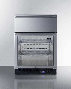 Summit 24" Wide Built-In Commercial Beverage Refrigerator With Top Drawer