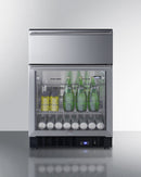 Summit 24" Wide Built-In Commercial Beverage Refrigerator With Top Drawer