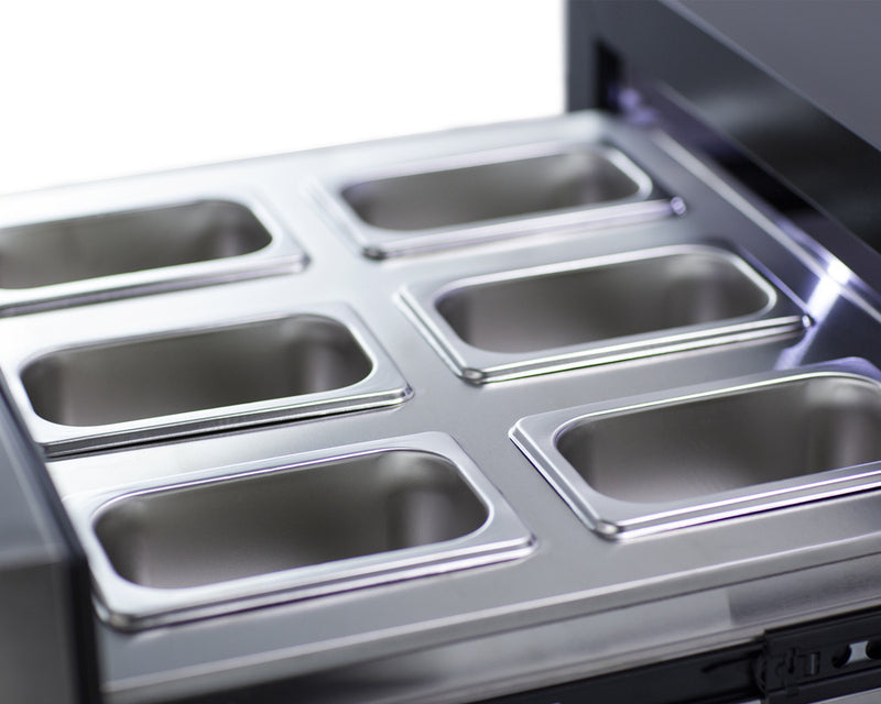 Summit 24" Wide Built-In Commercial Beverage Refrigerator With Top Drawer