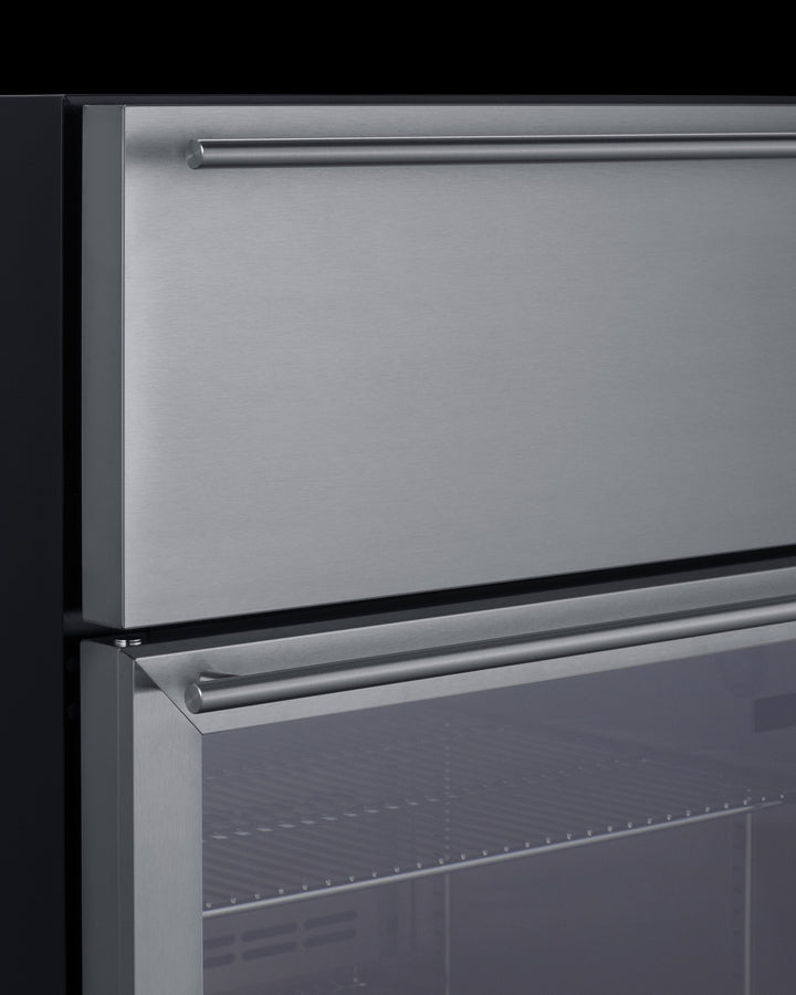 Summit 24" Wide Built-In Commercial Beverage Refrigerator With Top Drawer