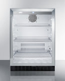 Summit 24" Wide Built-In Glass Door Beverage Center with Black Cabinet