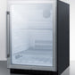Summit 24" Wide Built-In Glass Door Beverage Center with Black Cabinet
