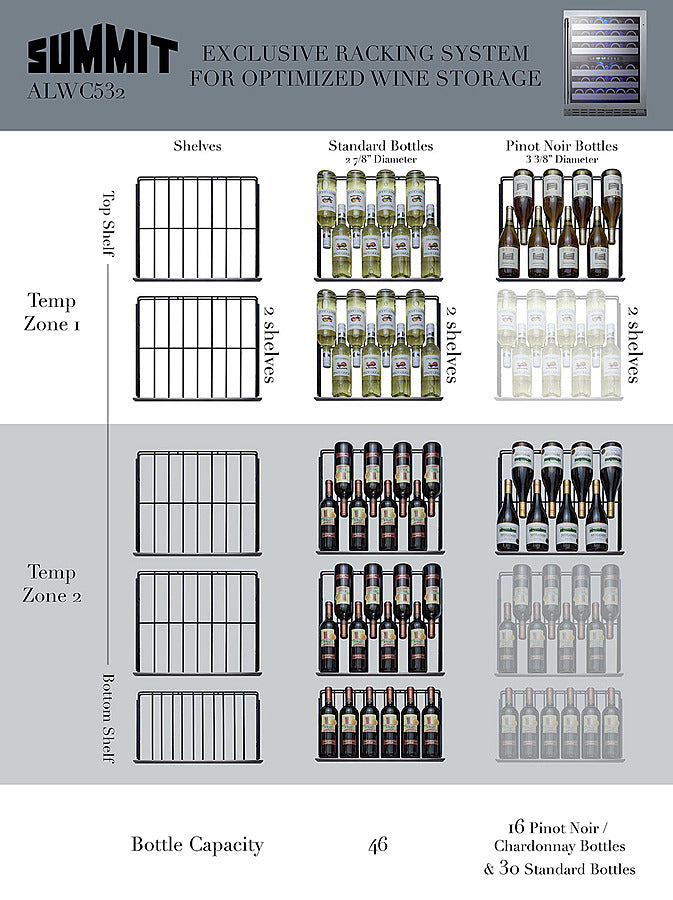 Summit 24" Wide Built-In Wine Cellar ADA Compliant